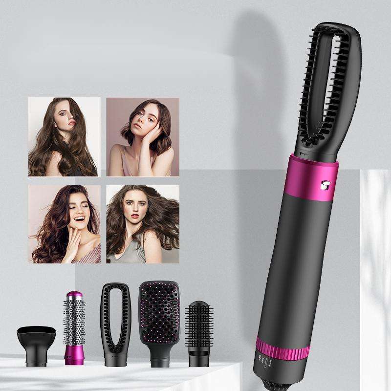 Hot Air Brush: Dry, Style, and Volumize with Ionic Technology (5-in-1) فرشاة الهواء الساخن: تجفيف وتصفيف وتكثيف الشعر بتقنية الأيونات (5 في 1)