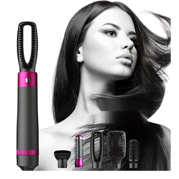 Hot Air Brush: Dry, Style, and Volumize with Ionic Technology (5-in-1) فرشاة الهواء الساخن: تجفيف وتصفيف وتكثيف الشعر بتقنية الأيونات (5 في 1)